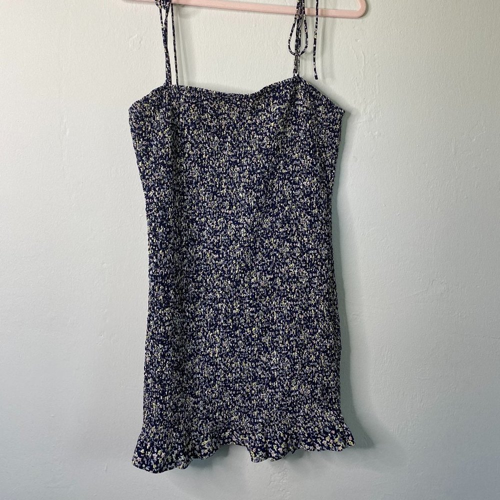 Floral Strappy Scrunched Bodycon Dress